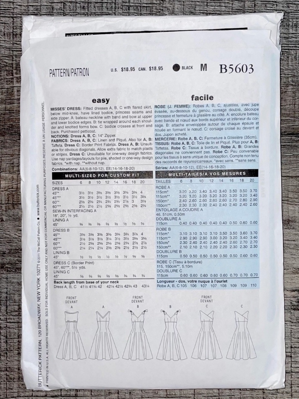 Butterick B5603 -A Misses Size 14-20 Dress Sewing Pattern Retro 1956 Fit & Flare - Picture 2 of 3